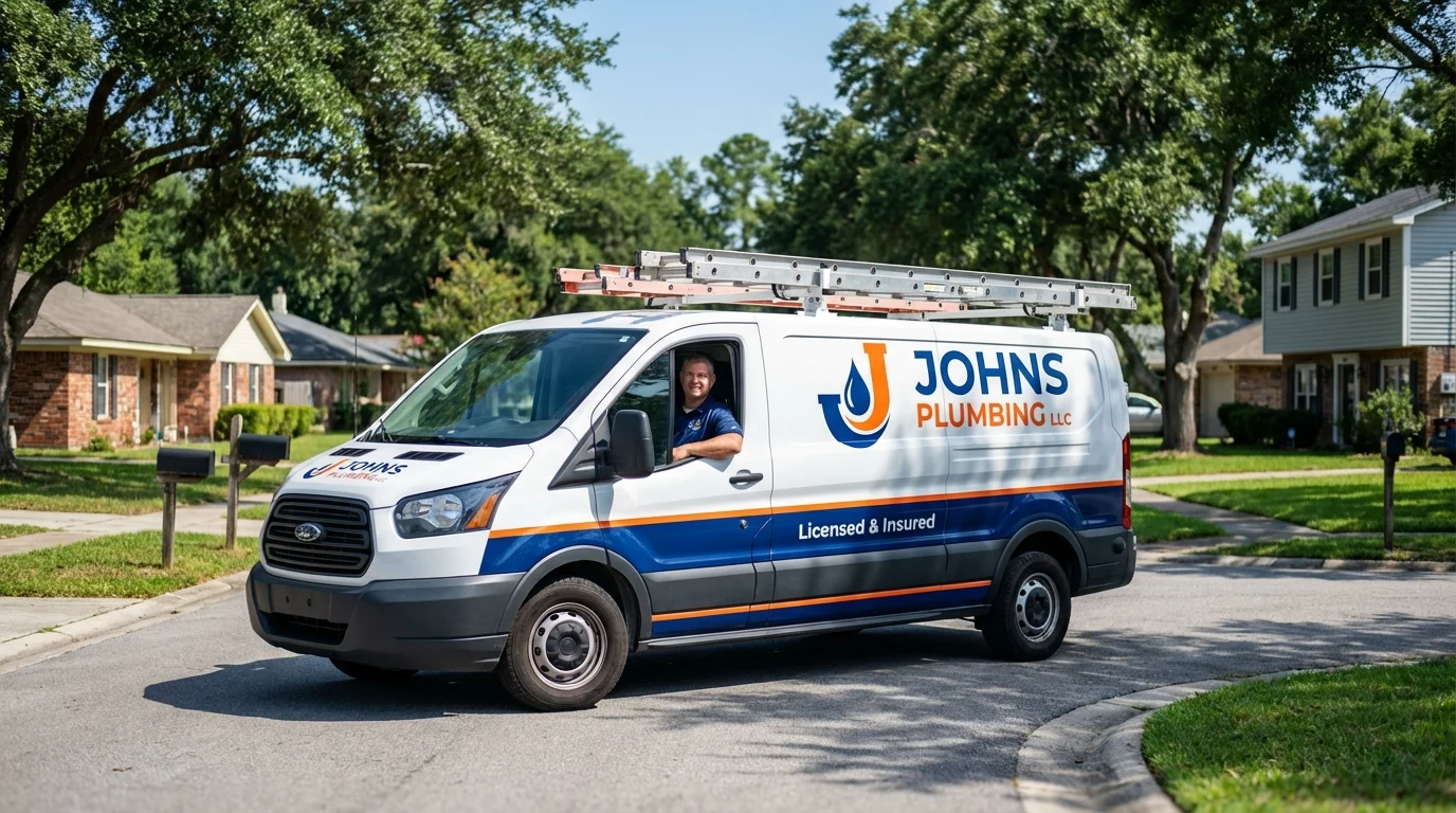 Johns Plumbing LLC service van in Wapakoneta, OH